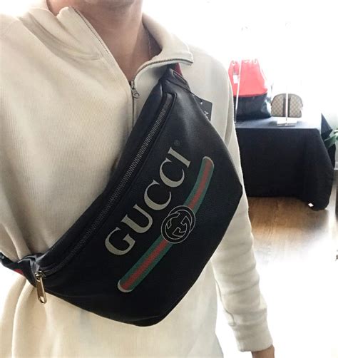 gucci print fanny pack